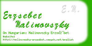 erzsebet malinovszky business card